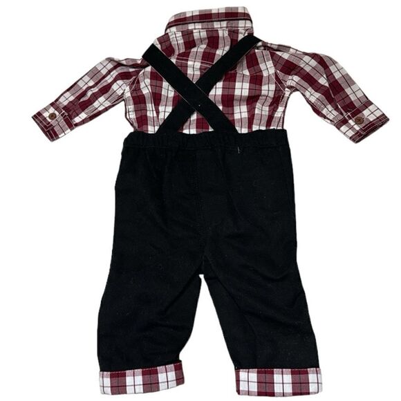 Tommy Bahama 2 Piece Plaid Overall Set. Size 3 Months. - Picture 6 of 8
